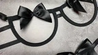 Black open lingerie set: cupless bra and crotchless panties (handmade)