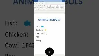 Animal Symbols In MS Word | Alt X Codes | 