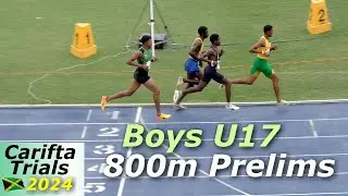 Cavel Nooks | Shemar Green | Yohance Carty | Boys U17 800m Prelims | Carifta Trials Jamaica 2024