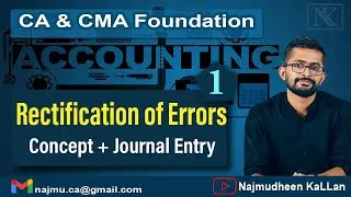 #9 Rectification of Errors Part 1 | CA CMA Foundation Accounts in Malayalam