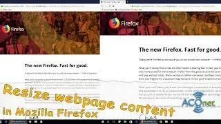Zoom website content in Firefox web browser