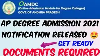 AP Degree Admissions 2021 Notification Released 🤩//Application Starting Date.?//OAMDC 2021 Updates
