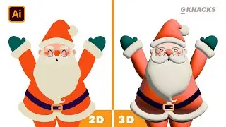 2D to 3D Santa (Christmas) in Adobe Illustrator