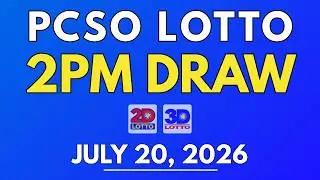 PCSO Lotto Result Today July 20, 2026 | 2PM LIVE Results