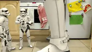 Mini and giant storm troopers