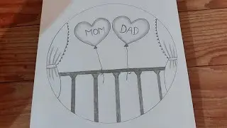 How to draw mom dad circle drawing #circle drawing #momdad drawing #step by step #viral video