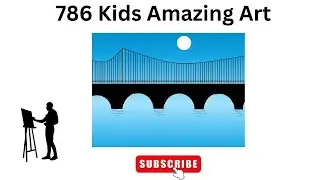 How to draw bridge scenery in ms paint # scenery drawing