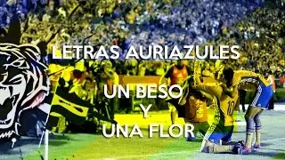 Letras auriazules: un beso y una flor