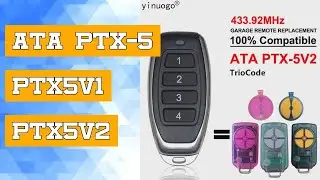 ATA PTX-5 PTX5V1 PTX5V2 TrioCode Garage Door Remote Control 433.92MHz ATA PTX5 TrioCode / Tricode GD