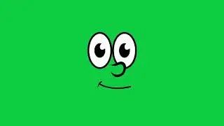 Cartoon face with eyes, nose, mouth talking loop animation green screen | 4K footages | GreenScreen