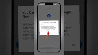 How to fix you can't use this feature right now Facebook | you can't use this feature right now 2025