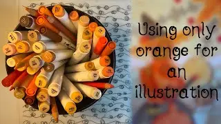 Drawing a witch with only orange art supplies - Talking about the witch lore of Omneiris