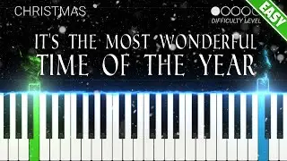 It's The Most Wonderful Time Of The Year - Andy Williams | EASY Piano Tutorial with accompaniment