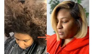 ASH BLONDE ON NATURAL HAIR+SILK PRESS (WOMEN OF COLOR)