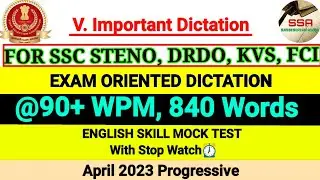 SSC STENOGRAPHER GRADE D SKILL 💯 MOCK TEST #85wpm 800 WORDS WITH TIMER ⏰ #sscskilltest #80wpm #steno