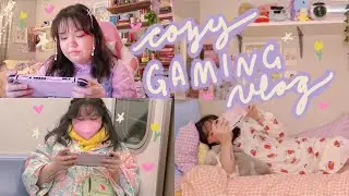 cozy gaming vlog 🎮  first time playing rune factory 5 & koreatown haul