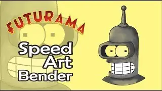 Speed Art - Bender Futurama! Colorindo no Photohop!