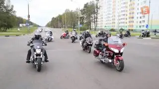 Закрытие мотосезона-2016. Колонна байкеров на улицах Солигорска