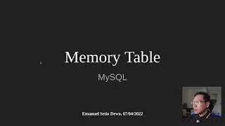 Menggunakan Memory Table di MySQL
