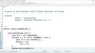 Program to find Smallest ASCII valued Character in String