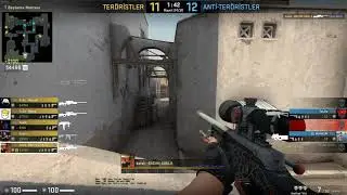 CSGO DUST2 MİD T SNİPER 1VS4  AWP PEEK