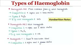 Types of Haemoglobin | Handwritten notes