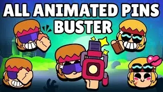 Buster Pins (NEW Animated Pins!) | Brawl Stars | Green Screen