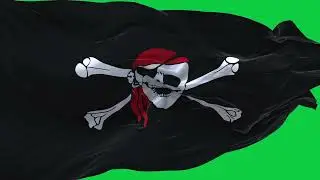 🚩Pirate Flag  Waving  | GREEN SCREEN & CHROMA MATTE🚩