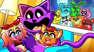 ADOPTADOS POR CATNAP 😨 SRGATO X FLOR SE CONVIERTEN EN HIJOS DE POPPY PLAYTIME CHAPER 3 EN MINECRAFT