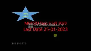 MGT503 Quiz 2 Fall 2023 100% real quiz