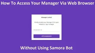 How To Access Your Manager Via Web Browser - Samora Bot