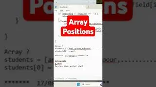 Array Positions || How to read Array Values #array #coding