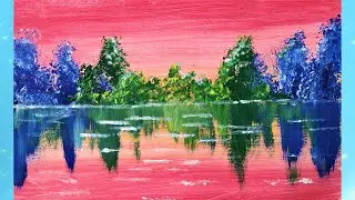 Как просто нарисовать фольгой летний пейзаж