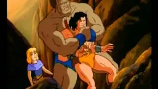Conan gets bearhugged by Garr