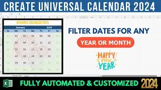 Create Dynamic calendar in Excel 2024 (full tutorial) || Fully  Automated and Dynamic