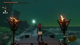 Moonrise on the beach (Zelda Tears of the Kingdom)