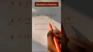 Decimal to fraction trick | #shorts #vedicmaths #mathstricks #ytshorts #maths #viralvideo #fraction
