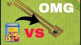 1000 MAX Barbarian vs 1 MAX  Giant Cannon | COC private server