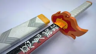 membuat pedang KYOJURO RENGOKU dari kayu | Demon slayer