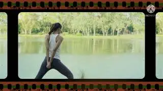Young Woman is doing Yoga in Outdoors | Keep Calm yoga | yog Kendra