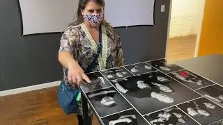 Julie sees the acrylic of her family for the first time