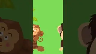 cartoon monkey 🐒 on green screen