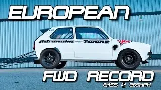 NEW European FWD Record! VW Golf Mk1 DSG 8,45s VW Action Santa Pod 2016