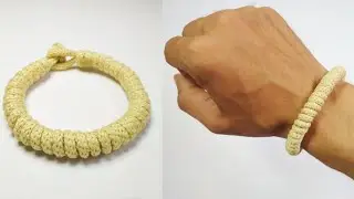 Making a bracelet from yarn Making something from yarn