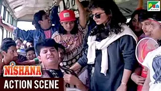 भारती - Fight Scene | Nishana | Mithun Chakraborty, Rekha, Paresh Rawal, Pankaj Dheer, Shafi