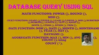 DATABASE QUERY USING SQL FUNCTIONS PART 1