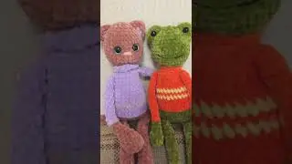 Кошка, лягушка крючком 28 см. #crochet #amigurumi #вязание #doll #knitting #handmade #амигуруми#