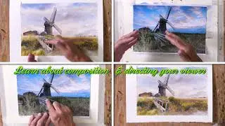 Herringfleet Mill, Norfolk Preview ⎮ Geoff Kersey ⎮ Watercolour Landscapes