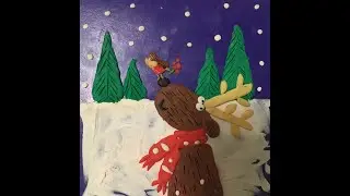 Лепим рождественскую картинку.