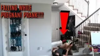 FALLING DOWN THE STAIRS WHILE PREGNANT PRANK!! HE CRIED AND CALLED THE COPS